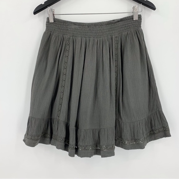 Only Khaki Khloe Plissé Lined Short Circle Skirt, EU 36/US 4 - Picture 12 of 16